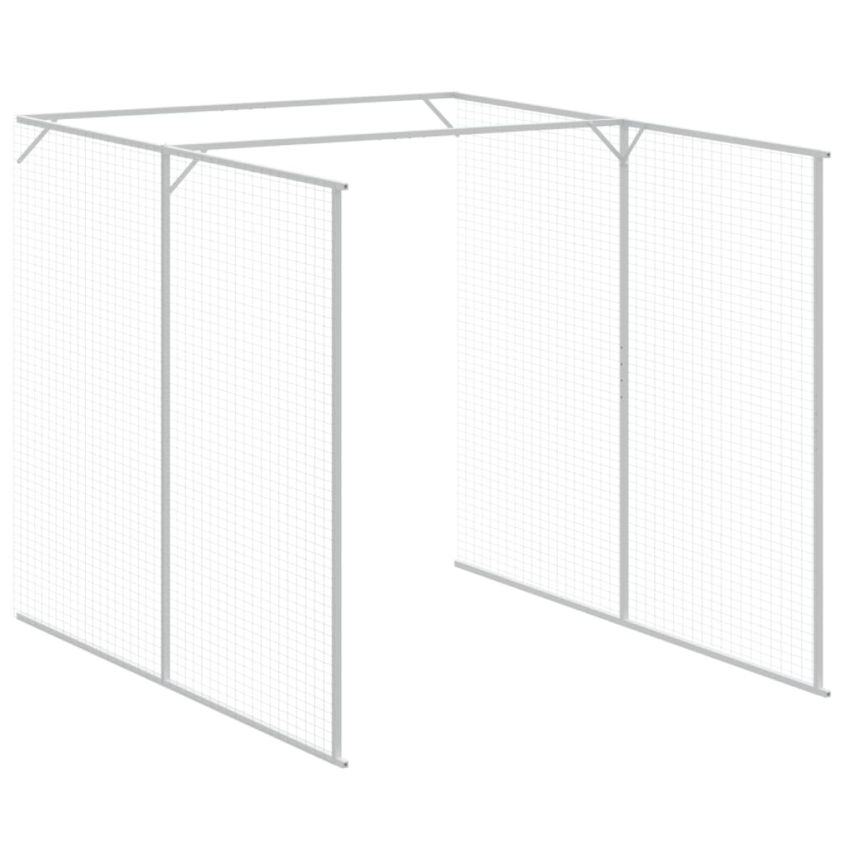 vidaXL Σπιτάκι Σκύλου με Αυλή Ανθρακί 165x863x181 εκ. Γαλβαν. Χάλυβας