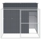 vidaXL Σπιτάκι Σκύλου με Αυλή Ανθρακί 214x253x181 εκ. Γαλβαν. Χάλυβας