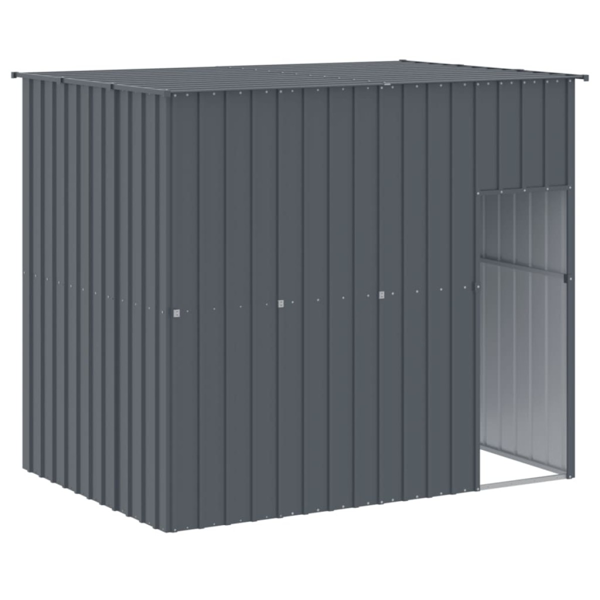 vidaXL Σπιτάκι Σκύλου με Αυλή Ανθρακί 214x253x181 εκ. Γαλβαν. Χάλυβας