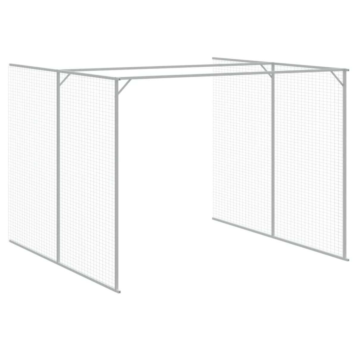 vidaXL Σπιτάκι Σκύλου με Αυλή Ανθρακί 214x457x181 εκ. Γαλβαν. Χάλυβας