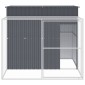 vidaXL Σπιτάκι Σκύλου με Αυλή Ανθρακί 214x253x181 εκ. Γαλβαν. Χάλυβας