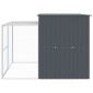 vidaXL Σπιτάκι Σκύλου με Αυλή Ανθρακί 214x253x181 εκ. Γαλβαν. Χάλυβας