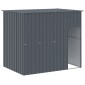 vidaXL Σπιτάκι Σκύλου με Αυλή Ανθρακί 214x253x181 εκ. Γαλβαν. Χάλυβας