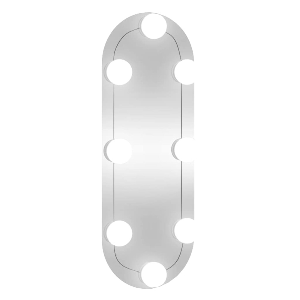 vidaXL Καθρέφτης Τοίχου Οβάλ με Φώτα LED 15x40 εκ. από Γυαλί