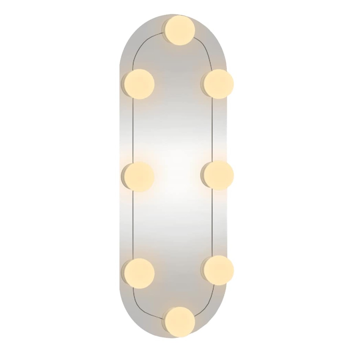 vidaXL Καθρέφτης Τοίχου Οβάλ με Φώτα LED 15x40 εκ. από Γυαλί