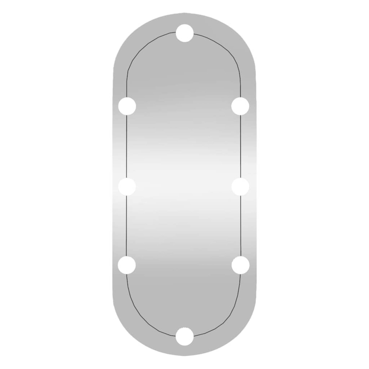 vidaXL Καθρέφτης Τοίχου Οβάλ με Φώτα LED 30x70 εκ. από Γυαλί