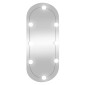vidaXL Καθρέφτης Τοίχου Οβάλ με Φώτα LED 30x80 εκ. από Γυαλί
