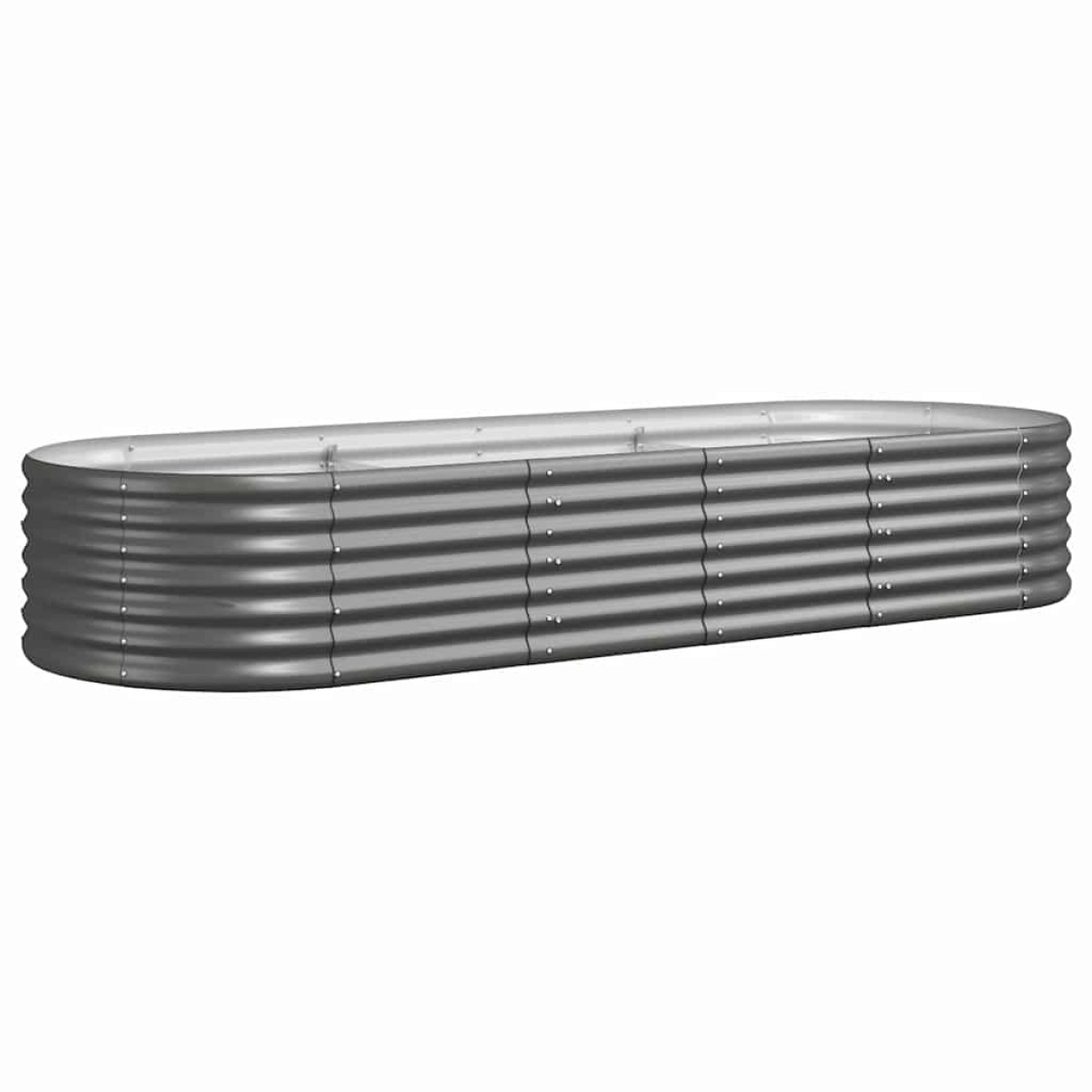 vidaXL Ζαρντινιέρα Γκρι 224x80x36 εκ Ατσάλι με Ηλεκτρ. Βαφή Πούδρας