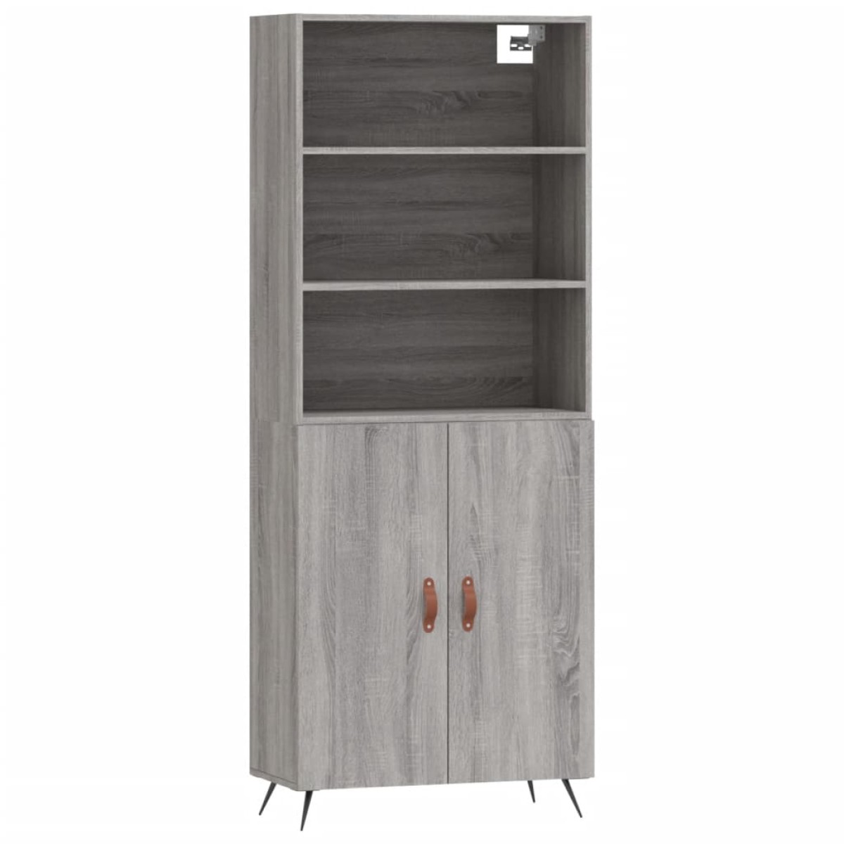vidaXL Ντουλάπι Γκρι Sonoma 69,5 x 34 x 180 εκ. Επεξεργασμένο Ξύλο