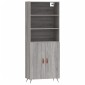 vidaXL Ντουλάπι Γκρι Sonoma 69,5 x 34 x 180 εκ. Επεξεργασμένο Ξύλο