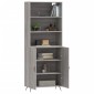 vidaXL Ντουλάπι Γκρι Sonoma 69,5 x 34 x 180 εκ. Επεξεργασμένο Ξύλο