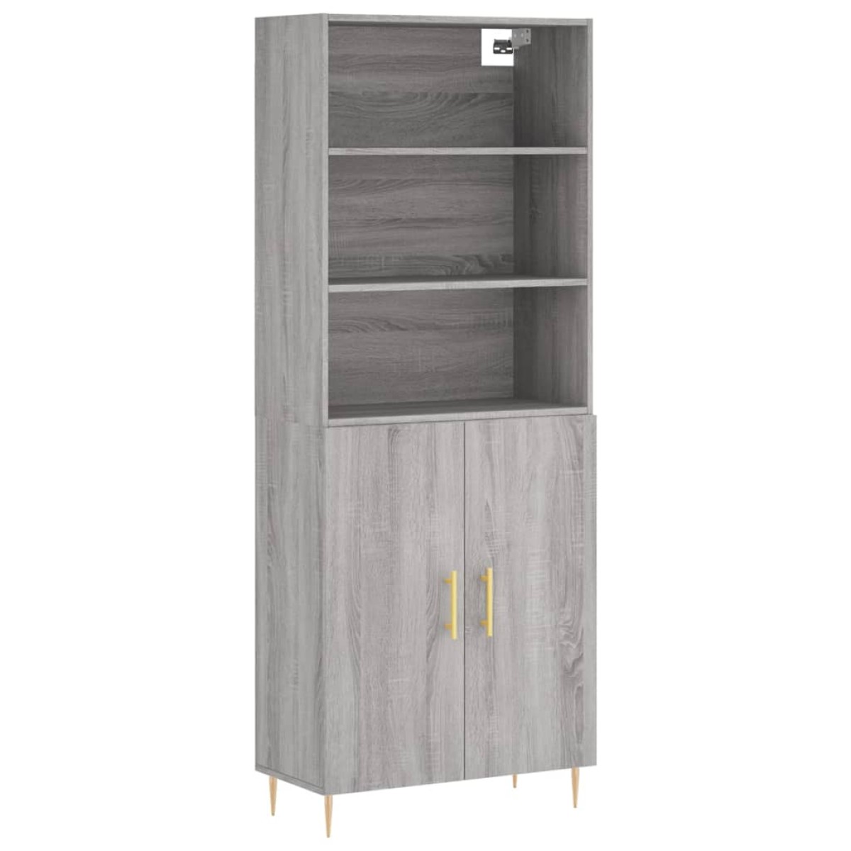 vidaXL Ντουλάπι Γκρι Sonoma 69,5 x 34 x 180 εκ. Επεξεργασμένο Ξύλο