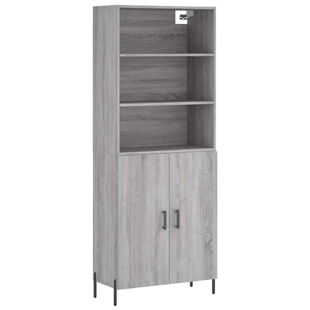 vidaXL Ντουλάπι Γκρι Sonoma 69,5 x 34 x 180 εκ. Επεξεργασμένο Ξύλο