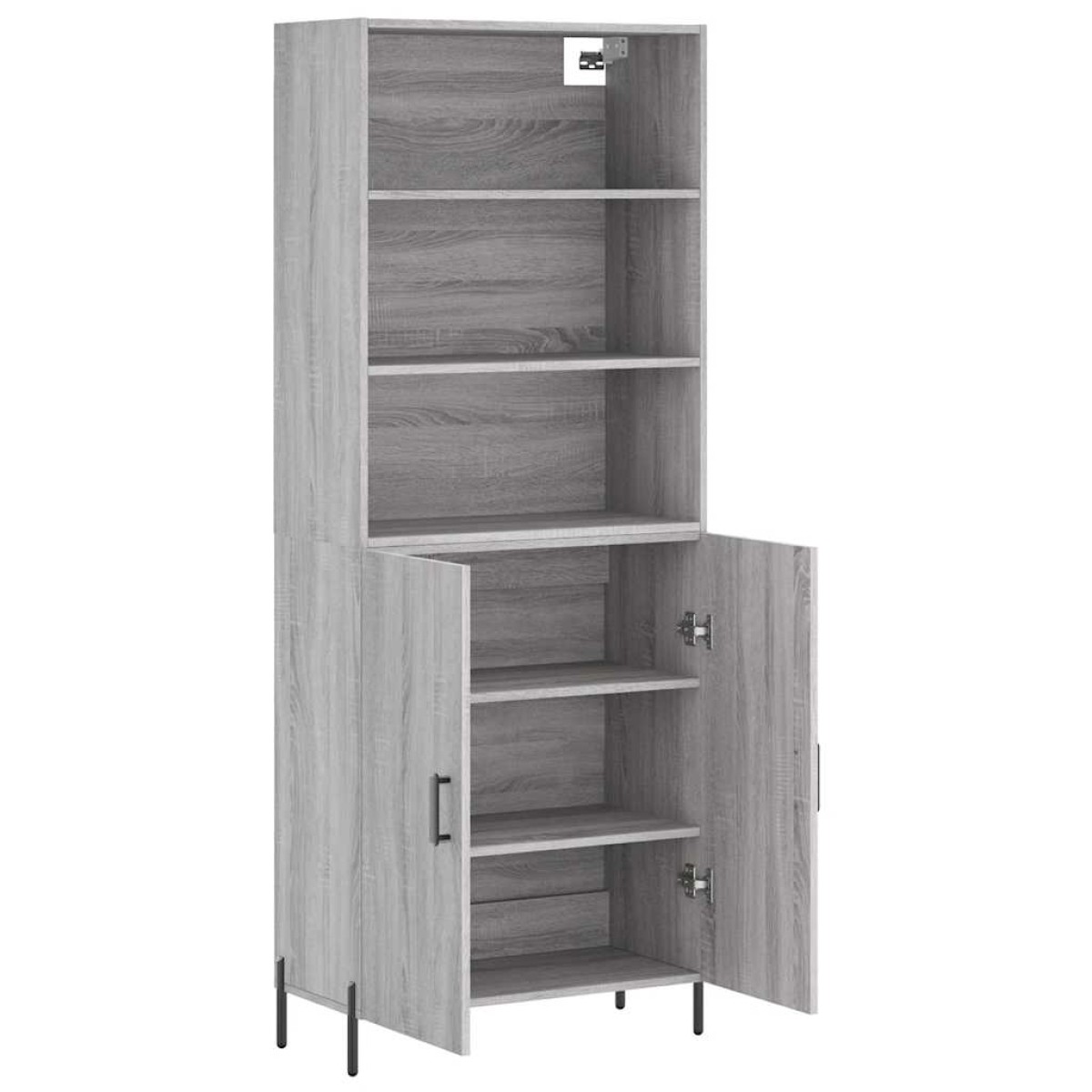 vidaXL Ντουλάπι Γκρι Sonoma 69,5 x 34 x 180 εκ. Επεξεργασμένο Ξύλο
