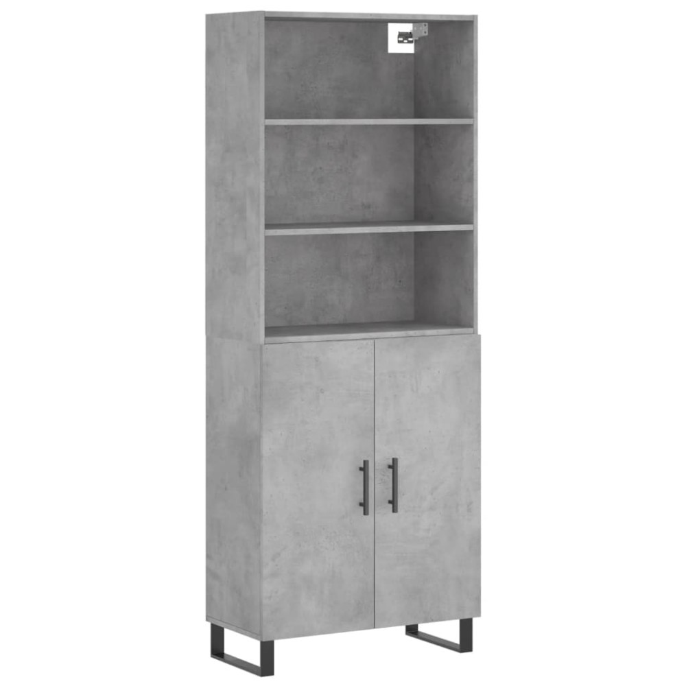 vidaXL Ντουλάπι Γκρι Σκυροδέματος 69,5x34x180 εκ. Επεξεργασμένο Ξύλο