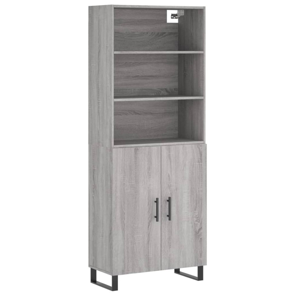 vidaXL Ντουλάπι Γκρι Sonoma 69,5 x 34 x 180 εκ. Επεξεργασμένο Ξύλο