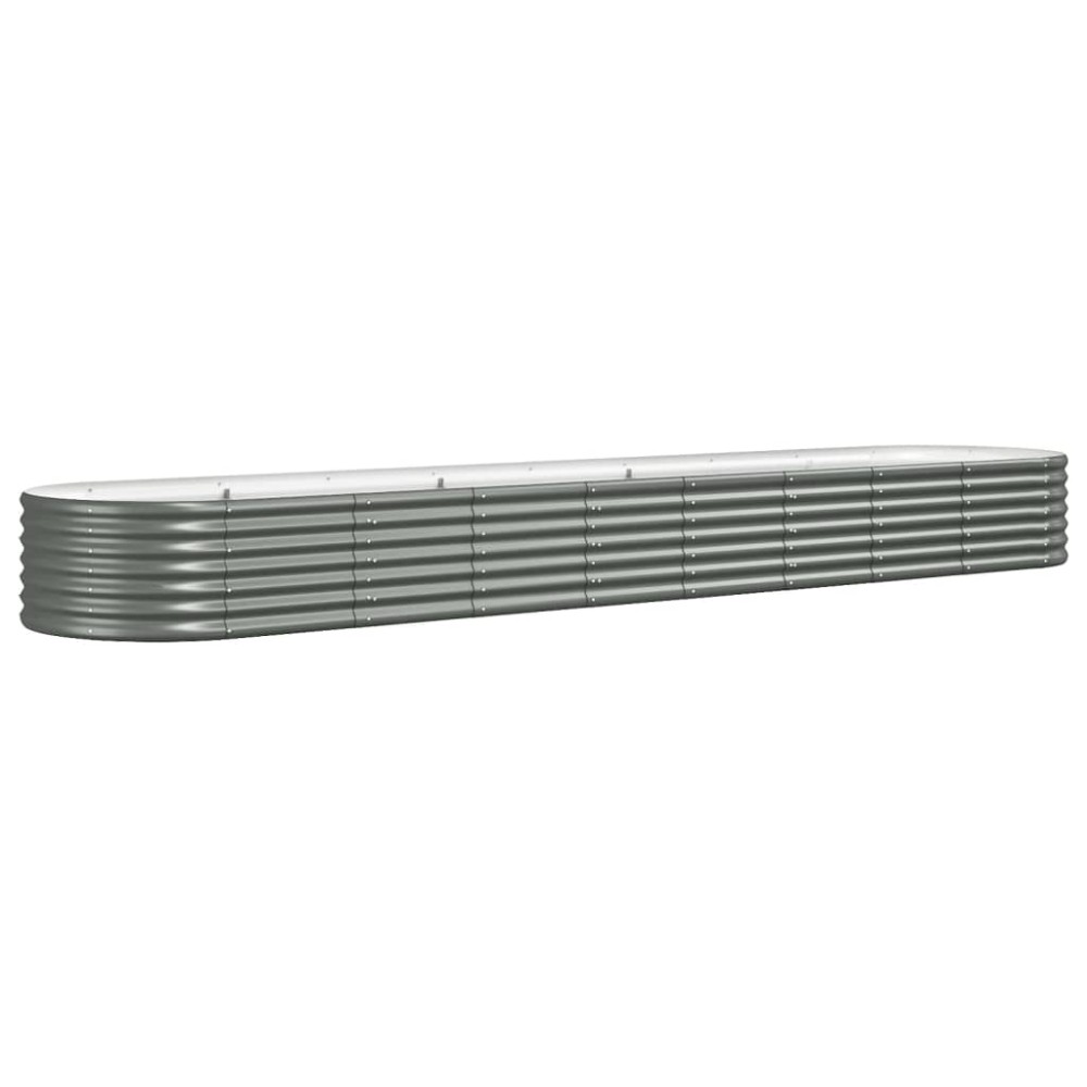vidaXL Ζαρντινιέρα Γκρι 368x80x36 εκ. Γαλβανισμένος χάλυβας