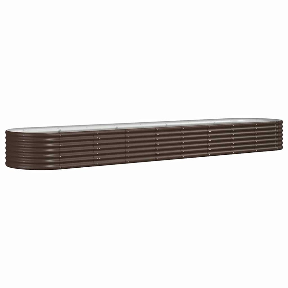 vidaXL Ζαρντινιέρα Καφέ 368x80x36 εκ. Γαλβανισμένος χάλυβας