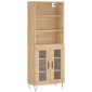vidaXL Ντουλάπι Sonoma δρυς 69,5 x 34 x 180 εκ. από Επεξεργασμένο Ξύλο