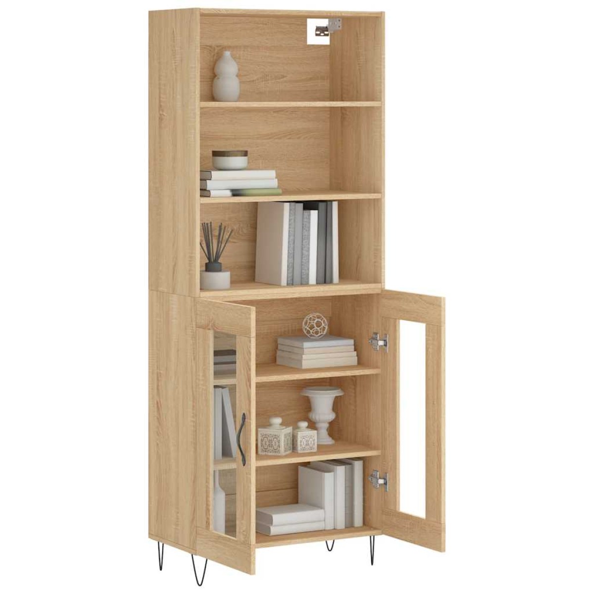 vidaXL Ντουλάπι Sonoma δρυς 69,5 x 34 x 180 εκ. από Επεξεργασμένο Ξύλο