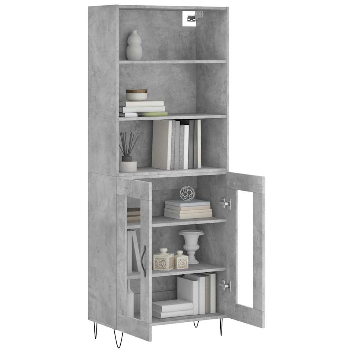 vidaXL Ντουλάπι Γκρι Σκυροδέματος 69,5x34x180 εκ. Επεξεργασμένο Ξύλο