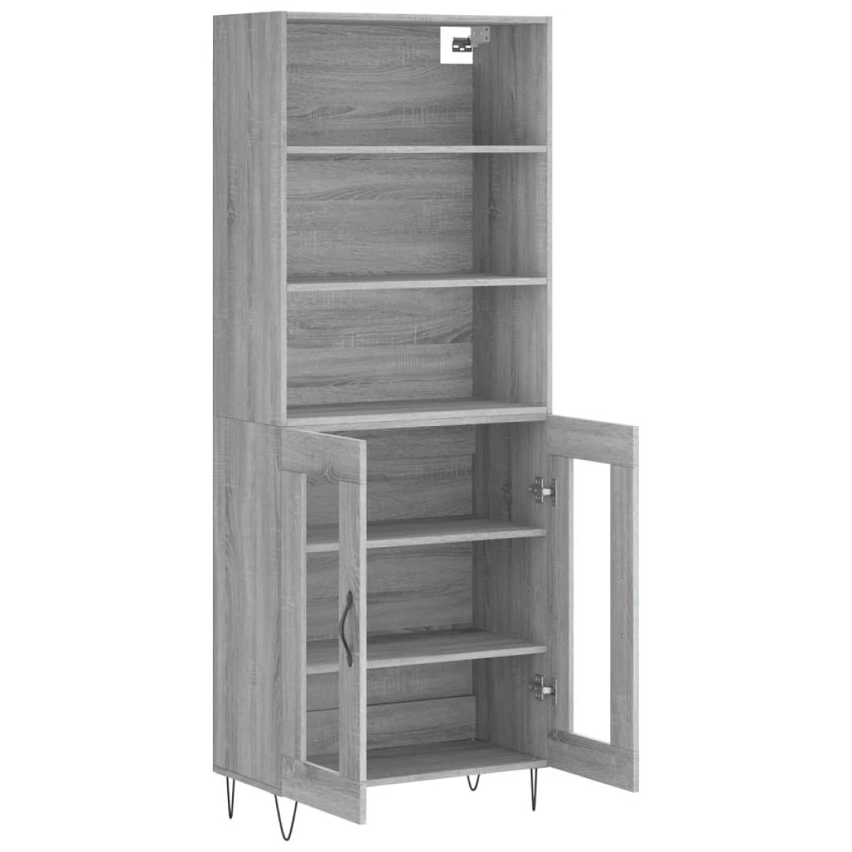 vidaXL Ντουλάπι Γκρι Sonoma 69,5 x 34 x 180 εκ. Επεξεργασμένο Ξύλο