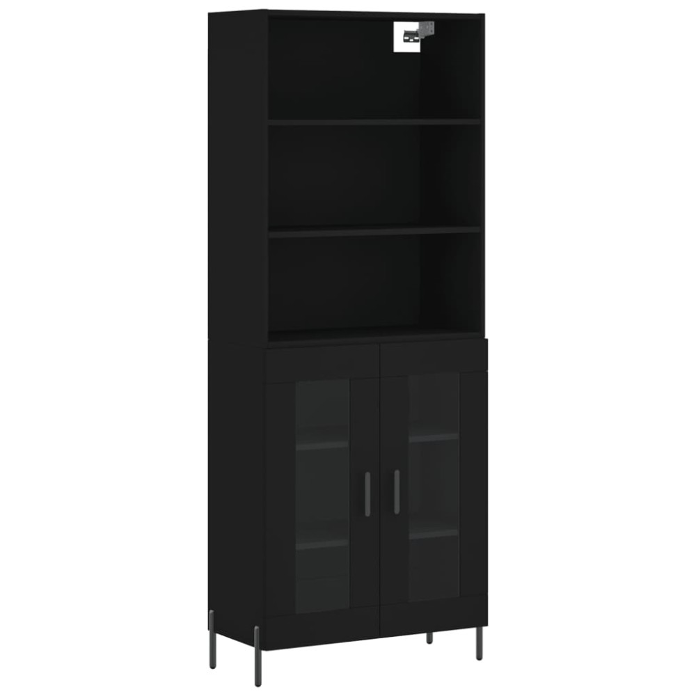 vidaXL Ντουλάπι Μαύρο 69,5x34x180 εκ. από Επεξεργασμένο Ξύλο