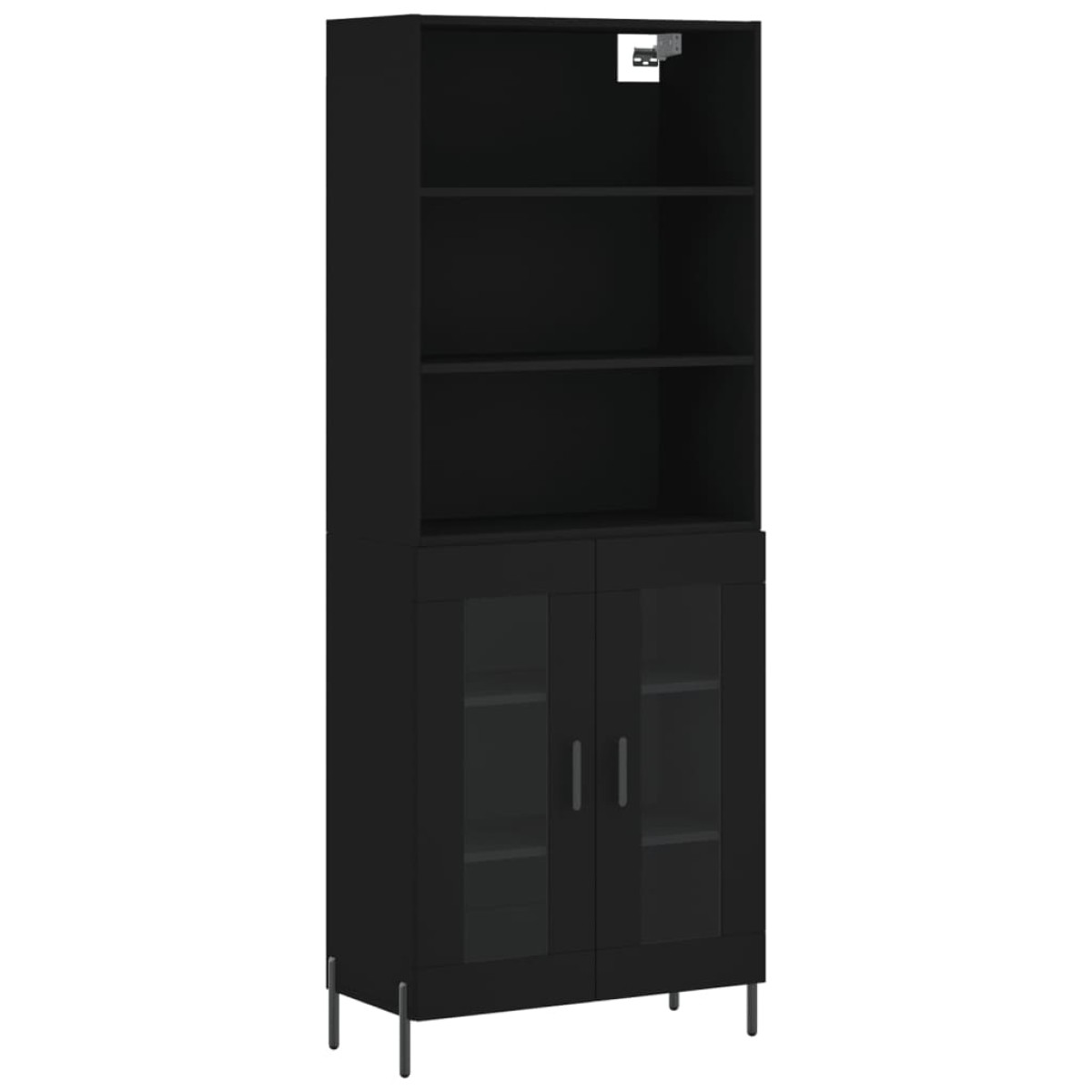 vidaXL Ντουλάπι Μαύρο 69,5x34x180 εκ. από Επεξεργασμένο Ξύλο