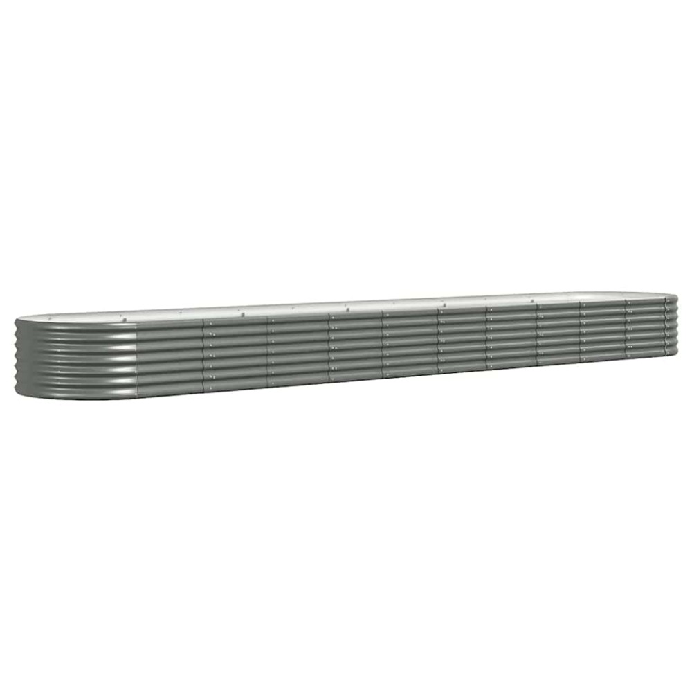 vidaXL Ζαρντινιέρα Γκρι 440x80x36 εκ. Γαλβανισμένος χάλυβας