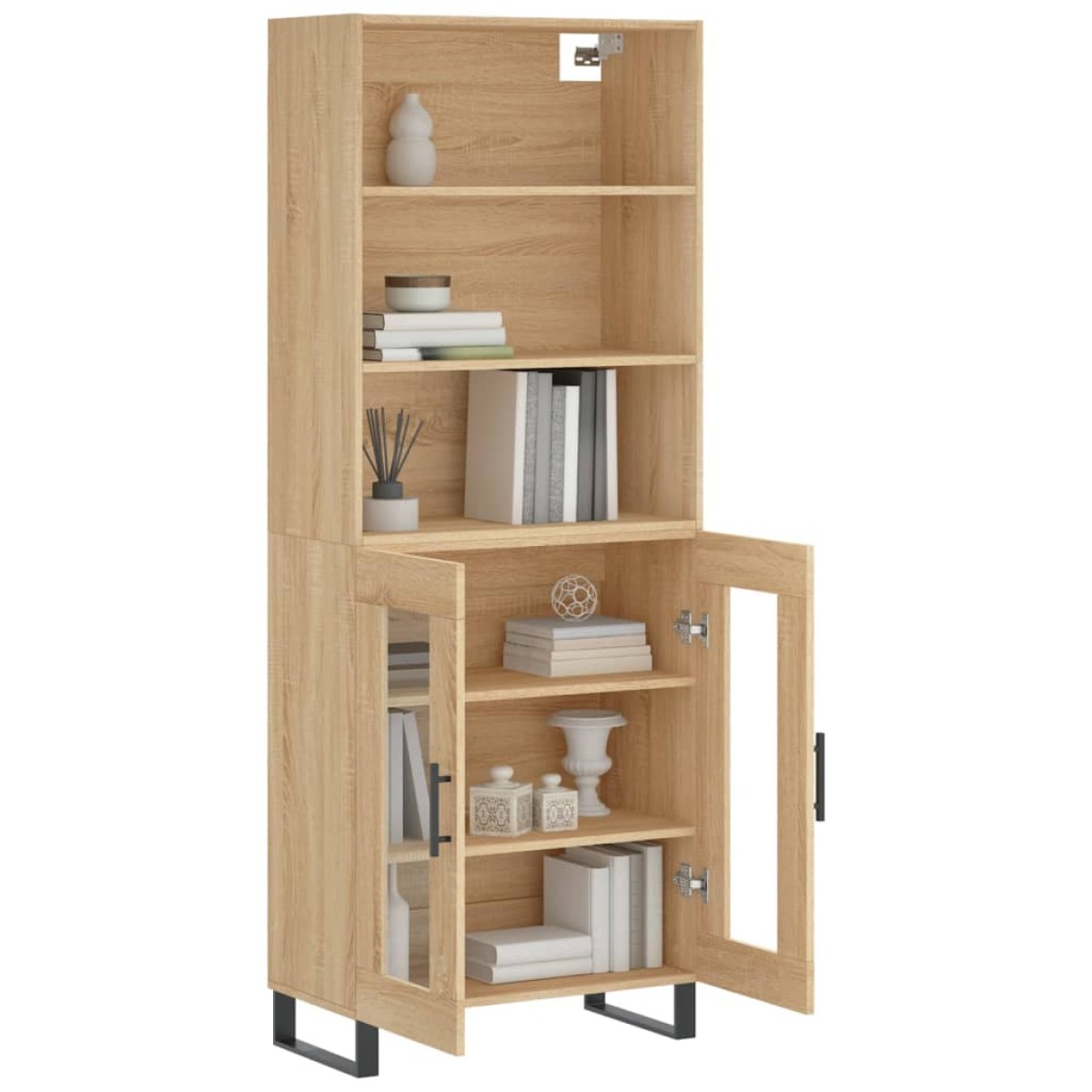 vidaXL Ντουλάπι Sonoma δρυς 69,5 x 34 x 180 εκ. από Επεξεργασμένο Ξύλο