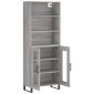 vidaXL Ντουλάπι Γκρι Sonoma 69,5 x 34 x 180 εκ. Επεξεργασμένο Ξύλο