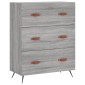 vidaXL Ντουλάπι Γκρι Sonoma 69,5 x 34 x 180 εκ. Επεξεργασμένο Ξύλο