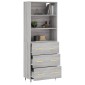 vidaXL Ντουλάπι Γκρι Sonoma 69,5 x 34 x 180 εκ. Επεξεργασμένο Ξύλο
