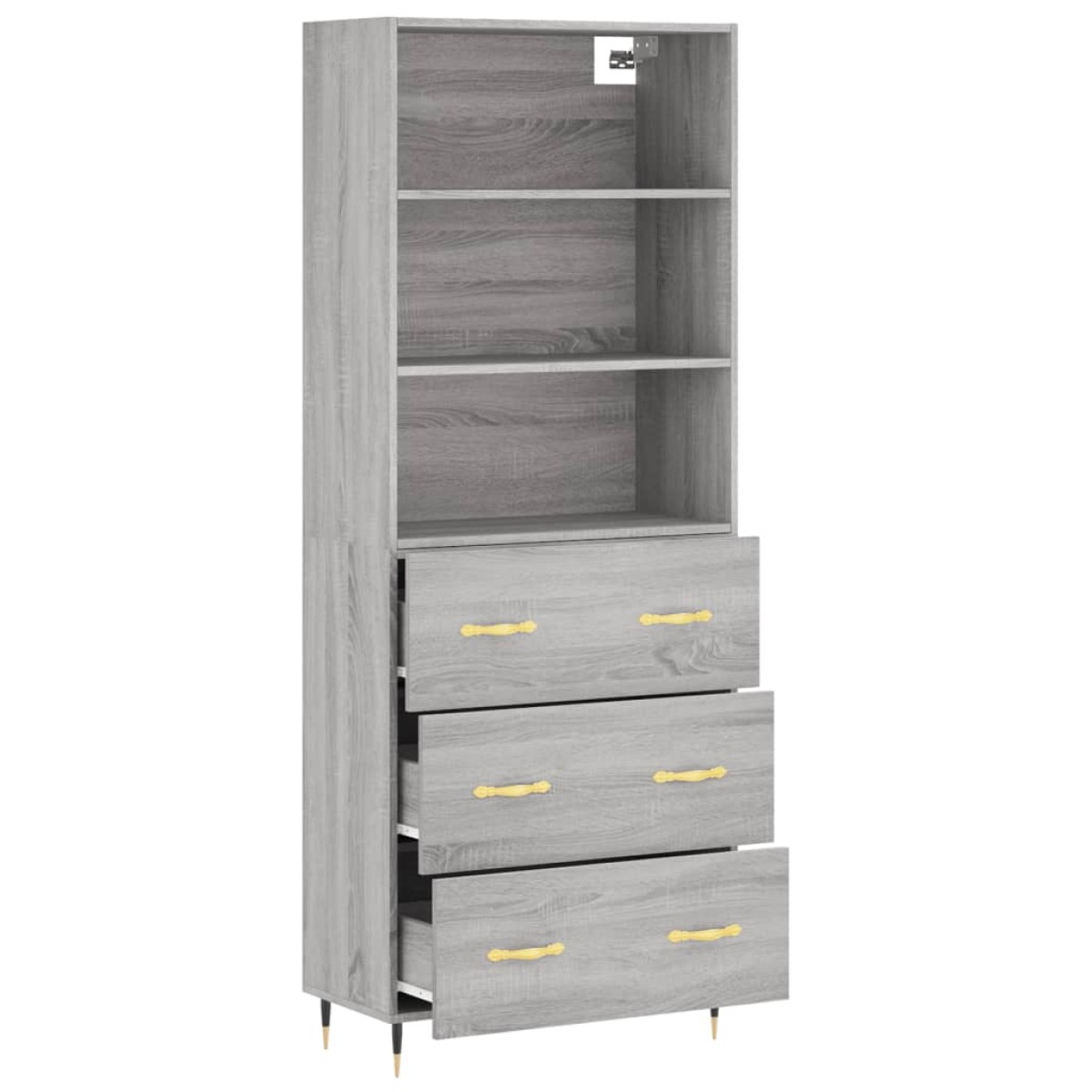 vidaXL Ντουλάπι Γκρι Sonoma 69,5 x 34 x 180 εκ. Επεξεργασμένο Ξύλο