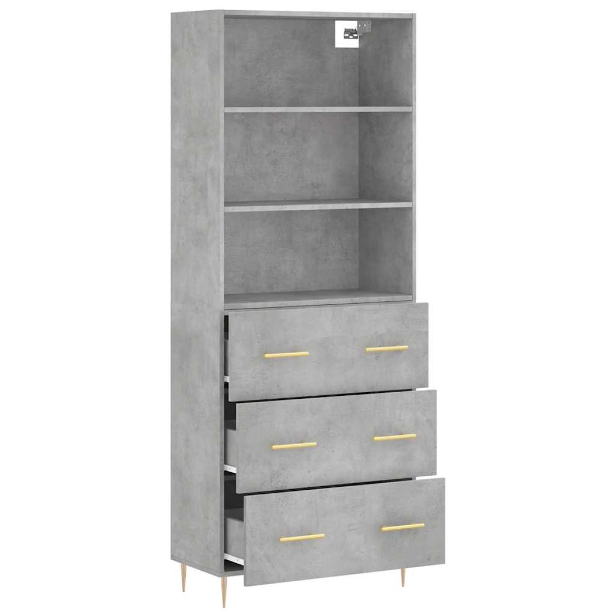 vidaXL Ντουλάπι Γκρι Σκυροδέματος 69,5x34x180 εκ. Επεξεργασμένο Ξύλο
