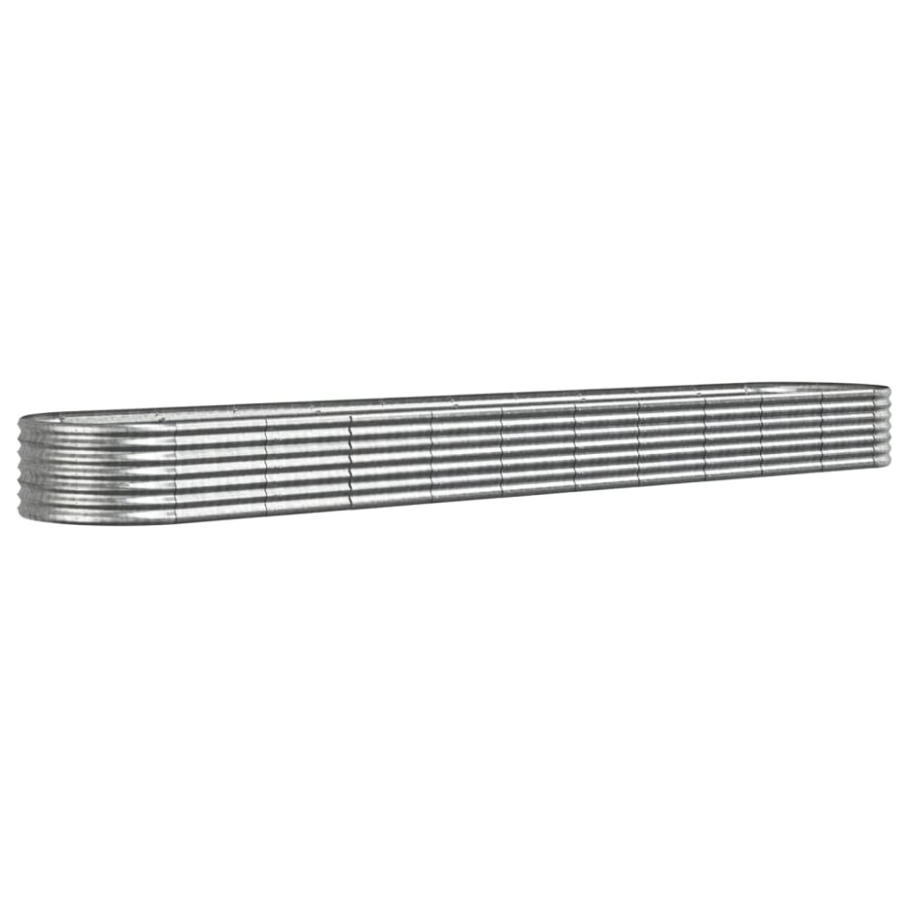 vidaXL Ζαρντινιέρα Ασημί 440x80x36 εκ. Γαλβανισμένος χάλυβας