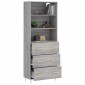 vidaXL Ντουλάπι Γκρι Sonoma 69,5 x 34 x 180 εκ. Επεξεργασμένο Ξύλο