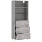 vidaXL Ντουλάπι Γκρι Sonoma 69,5 x 34 x 180 εκ. Επεξεργασμένο Ξύλο