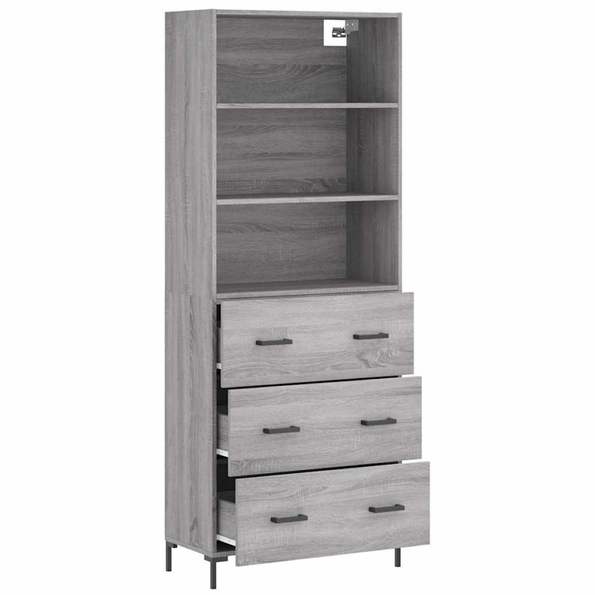 vidaXL Ντουλάπι Γκρι Sonoma 69,5 x 34 x 180 εκ. Επεξεργασμένο Ξύλο