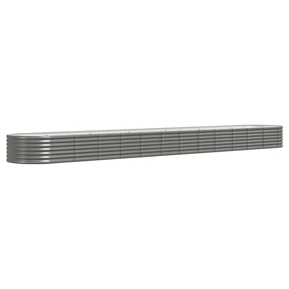 vidaXL Ζαρντινιέρα Γκρι 512x80x36 εκ. Γαλβανισμένος χάλυβας