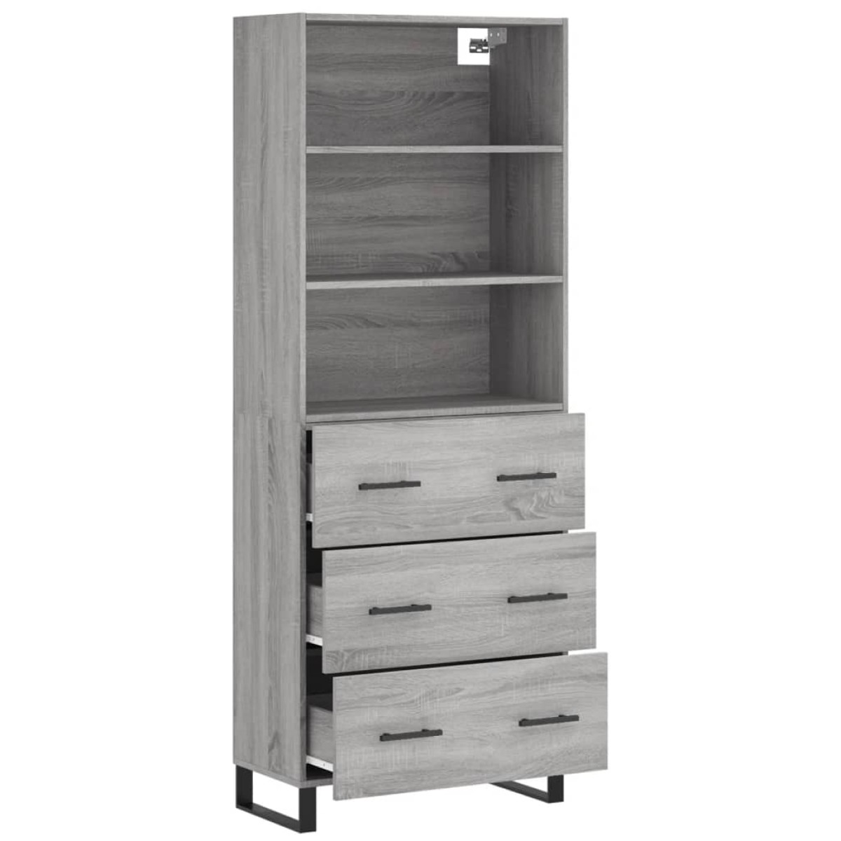 vidaXL Ντουλάπι Γκρι Sonoma 69,5 x 34 x 180 εκ. Επεξεργασμένο Ξύλο