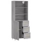 vidaXL Ντουλάπι Γκρι Sonoma 69,5 x 34 x 180 εκ. Επεξεργασμένο Ξύλο