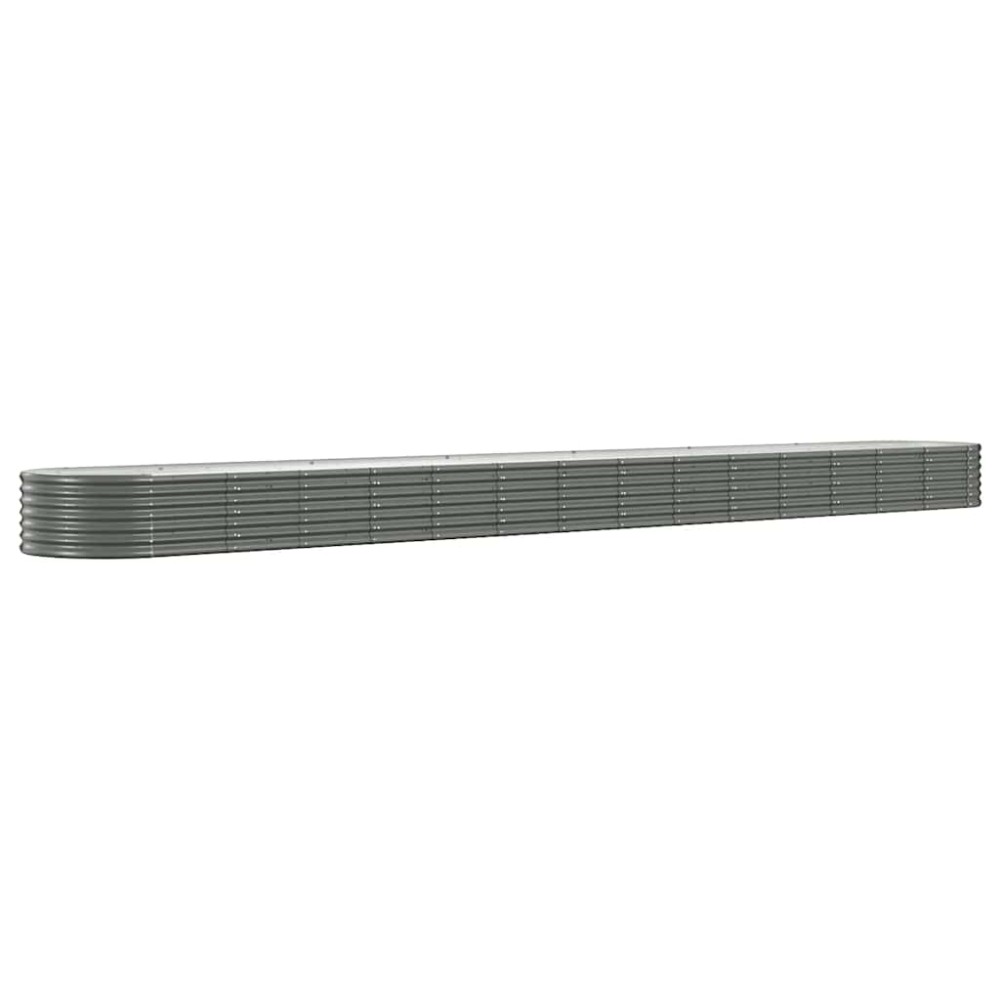 vidaXL Ζαρντινιέρα Γκρι 620x80x36 εκ. Γαλβανισμένος χάλυβας