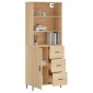 vidaXL Ντουλάπι Sonoma δρυς 69,5 x 34 x 180 εκ. από Επεξεργασμένο Ξύλο