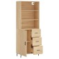 vidaXL Ντουλάπι Sonoma δρυς 69,5 x 34 x 180 εκ. από Επεξεργασμένο Ξύλο
