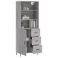 vidaXL Ντουλάπι Γκρι Sonoma 69,5 x 34 x 180 εκ. Επεξεργασμένο Ξύλο