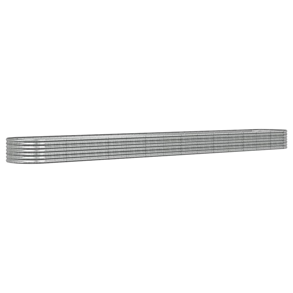 vidaXL Ζαρντινιέρα Ασημί 620x80x36 εκ. Γαλβανισμένος χάλυβας