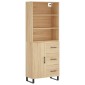 vidaXL Ντουλάπι Sonoma δρυς 69,5 x 34 x 180 εκ. από Επεξεργασμένο Ξύλο
