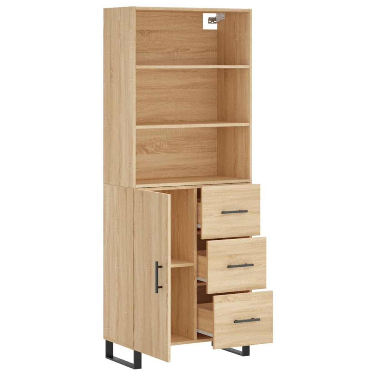 vidaXL Ντουλάπι Sonoma δρυς 69,5 x 34 x 180 εκ. από Επεξεργασμένο Ξύλο