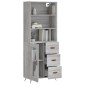 vidaXL Ντουλάπι Γκρι Sonoma 69,5 x 34 x 180 εκ. Επεξεργασμένο Ξύλο